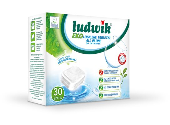 Ekologiczny tabletki all in one do zmywarek 30 szt. 540 g LUDWIK