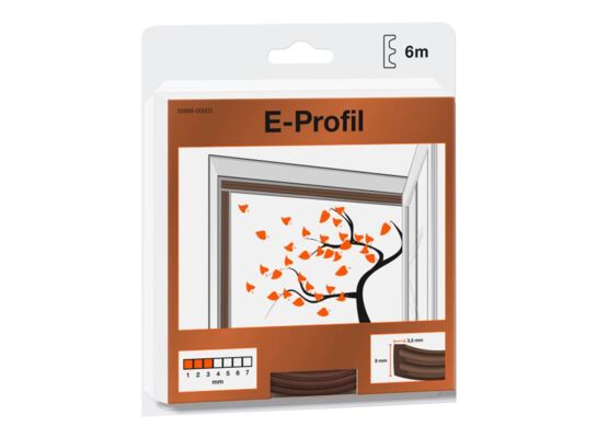 Uszczelka PROFIL E 6 m x 9 mm brązowa