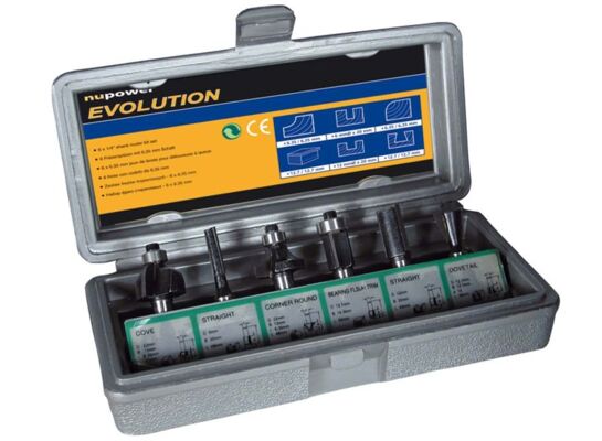 Zestaw frezów 6 szt 8mm walizka Nutool