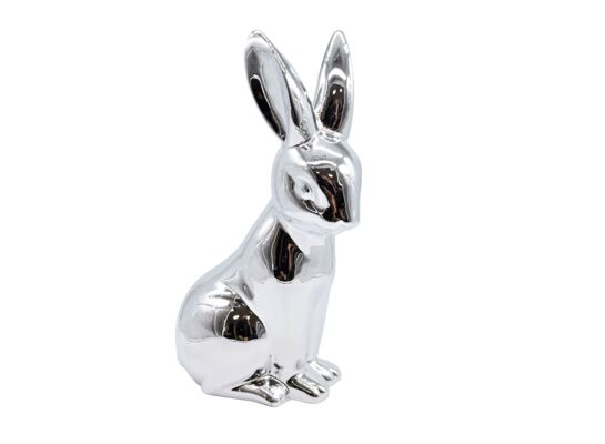 Figurka ceramiczna królik srebrna/złota 40 cm