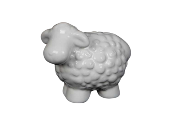 Figurka ceramiczna owca 6,8 cm biała