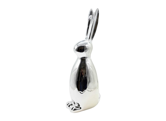 Figurka ceramiczna królik srebrna 49 cm