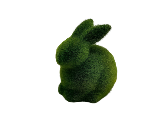 Figurka porcelanowa zając z mchu 13,1 cm zielona
