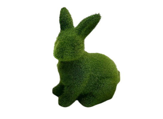 Figurka porcelanowa zając z mchu 16,8 cm zielona