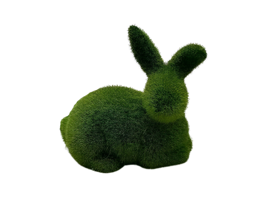 Figurka porcelanowa zając z mchu 12,4 cm zielona