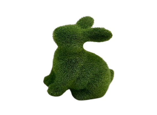 Figurka porcelanowa zając z mchu 11,8 cm zielona