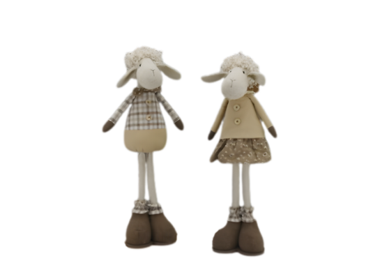 Owca w ubranku na teleskopowych nogach z filcu beżowa mix wzorów