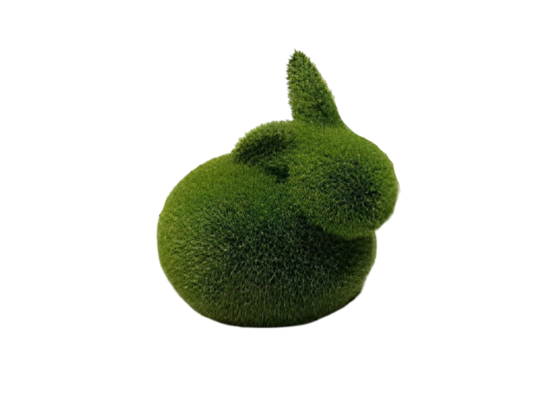 Figurka porcelanowa zając z mchu 12,3 cm zielona