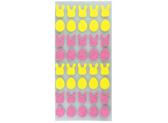 Naklejki brokatowe z pianki zające i jajka