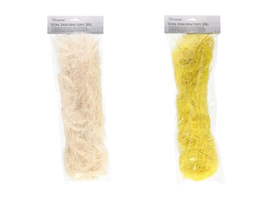 Sizal dekoracyjny żółty/kremowy 20 g