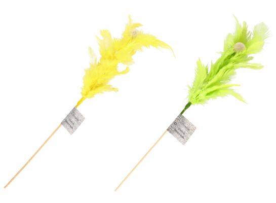 Dekoracja na piku 35 cm zielona/żółta