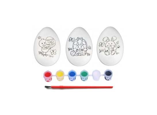 Pisanki do malowania z farbkami 3 sztuki