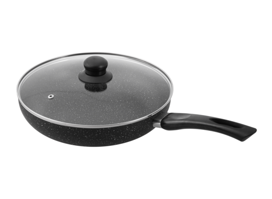 Patelnia nieprzywieracjąca z pokrywką MARMARA BLACK EXTRA 28 cm