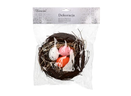 Ozdoba gniazdko z jajkami śr. 14 cm
