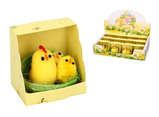 Kurczaczki wielkanocne żółte 3 szt. w gniazdku