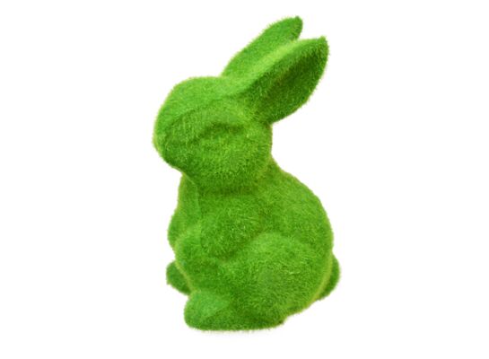 Figurka z imitacji mchu zajączek 9 cm zielony