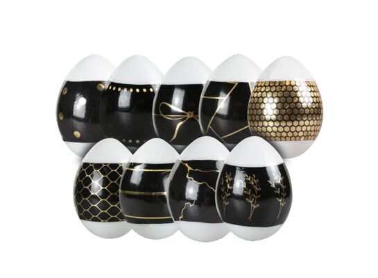 Owijki termokurczliwe na jajka Glamour 9 sztuk czarno-złoty