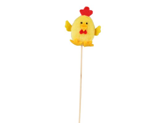 Ozdoba kurczak na piku 28 cm żółty