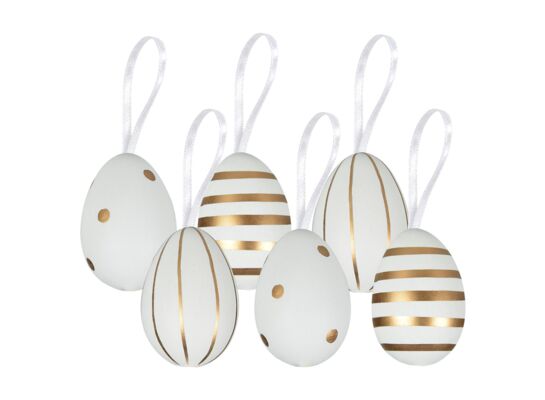 Zawieszki pisanki Glamour 6 cm 6 szt.