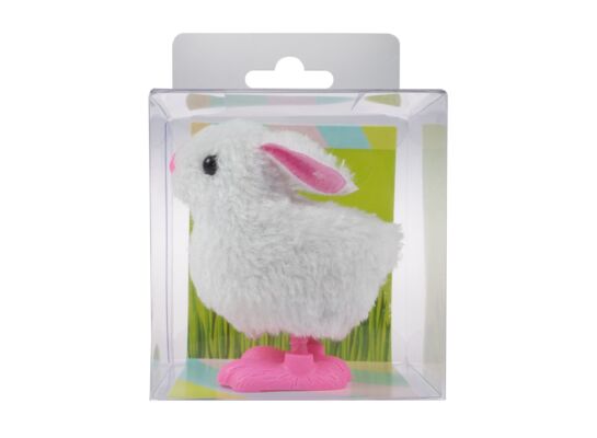 Zając nakręcany 9,5 cm biały