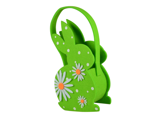 Koszyk filcowy zajączek 25 x 12 cm zielony