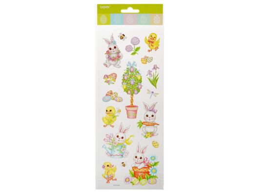 Naklejki wielkanocne z brokatem mix wzorów