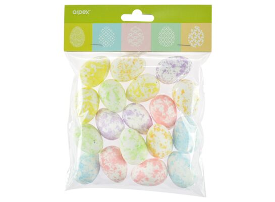 Jajka ozdobne nakrapiane 3,5 cm mix kolorów 18 sztuk