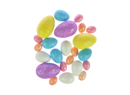 Pisanki brokatowe 2,5 - 6 cm 24 sztuki mix kolorów