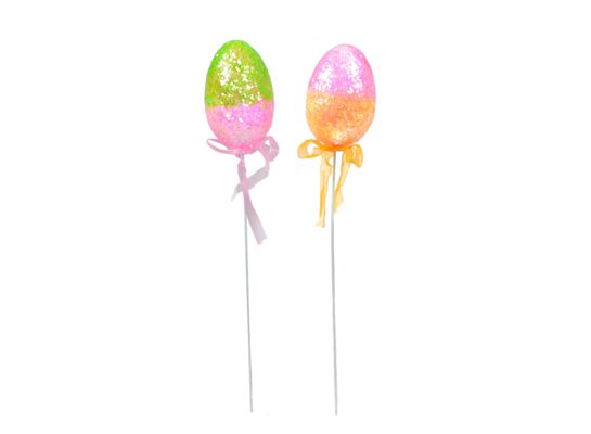 Pisanka brokatowa na piku 23 cm mix kolorów