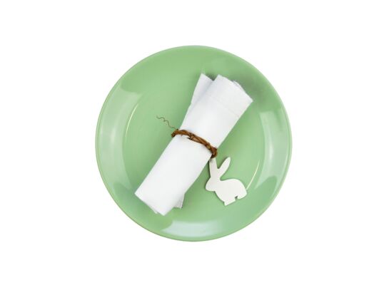 Obrączki na serwetki z zawieszką zajączka 4 sztuki