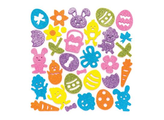 Zestaw naklejek brokatowych z pianki mix wzorów