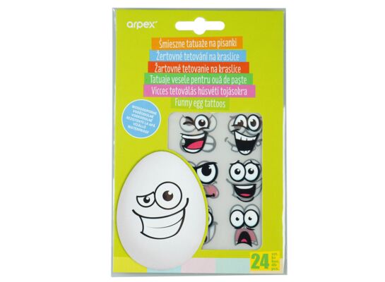 Naklejki na pisanki śmieszne 24 szt.