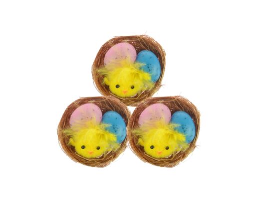 Kurczak w gniazdku śr. 5 cm 3 szt.