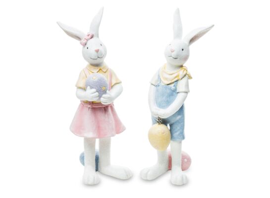 Figurka królik z jajkiem 18 x 6 cm mix wzorów