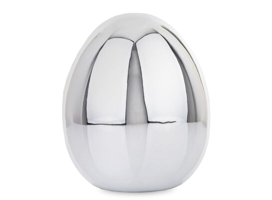 Ozdoba jajko 14,5 x 12 cm srebrny