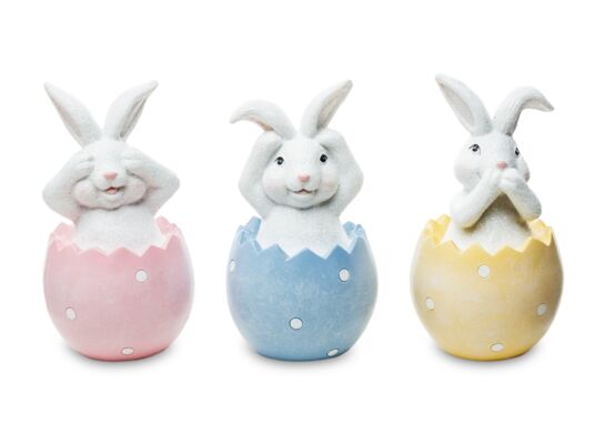 Figurka królik w jajku 12 x 6,5 cm mix wzorów