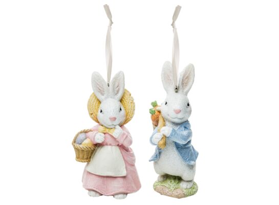 Figurka zawieszka królik 10 x 3,5 cm mix wzorów