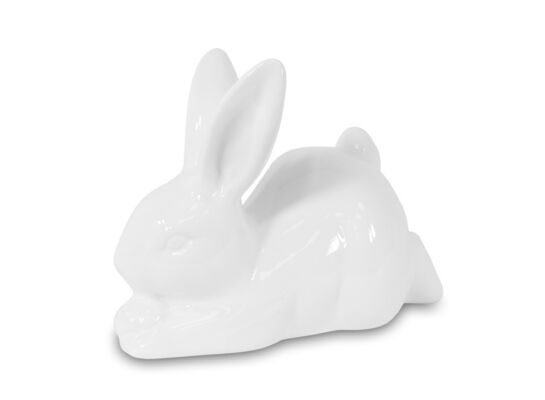 Figurka ceramiczna zajączek 9 x 12 cm biała