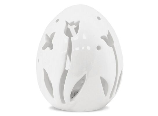 Lampion led jajko z ceramiki szlachetnej 10 cm biały