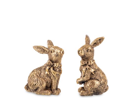 Figurka królik 10 x 5,5 cm złota mix wzorów