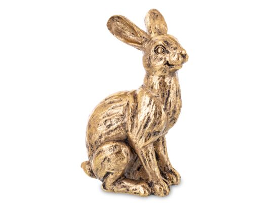 Figurka królik 19 x 12 cm złota