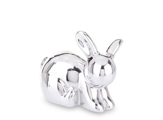 Figurka z dolomitu królik 8 x 10,5 cm srebrna