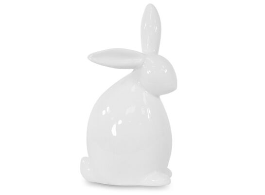 Figurka z ceramiki szlachetnej zajączek 16 x 9 cm biała