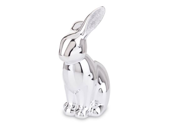 Figurka z dolomitu królik 17,5 x 12 cm srebrna