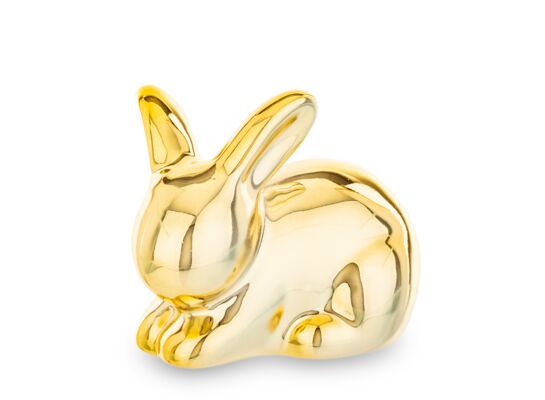 Figurka z dolomitu królik 14,5 x 7 cm złota