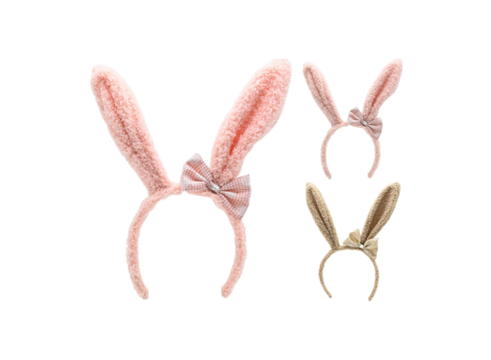 Opaska uszy królika różowa/brązowa