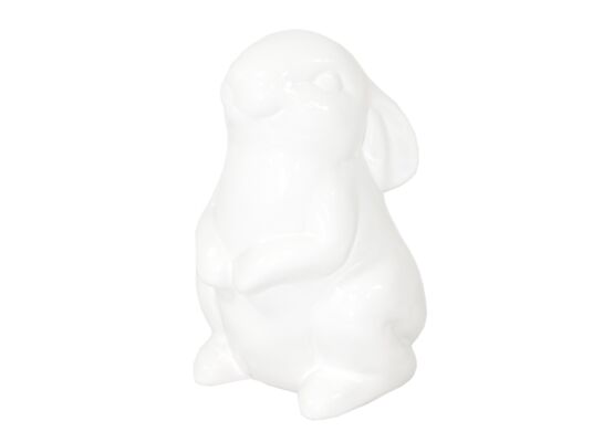 Figurka z ceramiki szlachetnej zając 16,5 x 10,5 cm biała