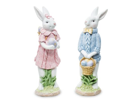 Figurka królik w swetrze 22 x 7 cm mix wzorów