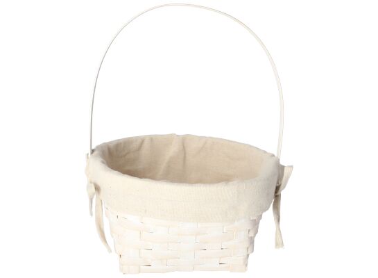 Koszyk bambusowy z wypełnieniem materiałowym w kolorze beżowym