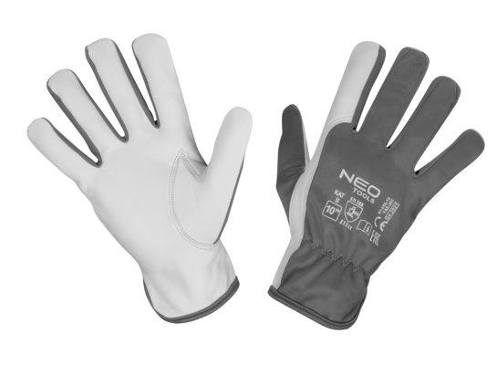 Rękawice robocze 2122X skóra kozia rozmiar 10" szaro-biały NEO